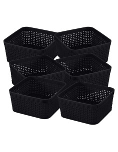 Conjunto de 6 Cestas Cuadradas Simplify - Almacenamiento Negro