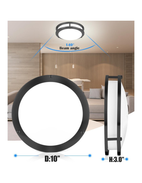 Lámpara de Techo LED 10" Negra Mate 17W 5CCT Faymart