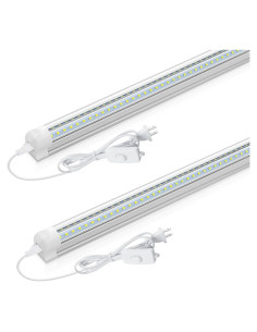 Luz LED T8 CNSUNWAY 2FT 20W 3000LM 6500K Enlazable - 2 Paquete