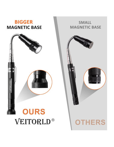 Linterna Magnética Telescópica Veitorld LED 360 para Hombre