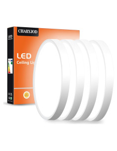 Paquete de 4 Lámparas de Techo LED CHARYJOD 18W 5000K