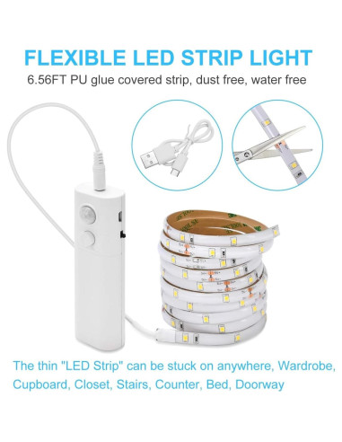 2 Pack Luces LED Recargables LUXJET con Sensor de Movimiento