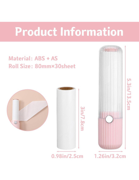 Mini Rodillo Quitapelusas Portátil Hpmjz 14x3.2 cm 1 Mango + 5 Recambios