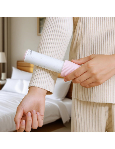 Mini Rodillo Quitapelusas Portátil Hpmjz 14x3.2 cm 1 Mango + 5 Recambios