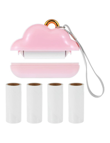 Mini Rodillo Quitapelusas Portátil Tyqour Rosa 150 Hojas