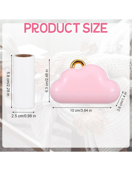 Mini Rodillo Quitapelusas Portátil Tyqour Rosa 150 Hojas