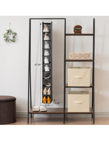 Organizador de Zapatos Colgante YOUDENOVA 10 Estantes Gris