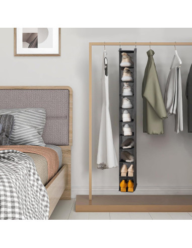 Organizador de Zapatos Colgante YOUDENOVA 10 Estantes Gris