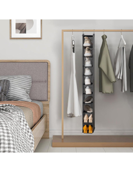 Organizador de Zapatos Colgante YOUDENOVA 10 Estantes Gris