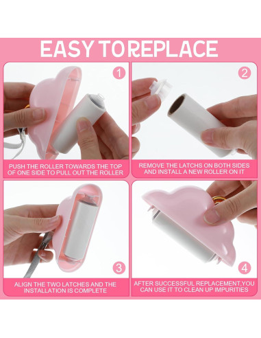 Mini Rodillo Quitapelusas Portátil Tyqour Rosa 150 Hojas