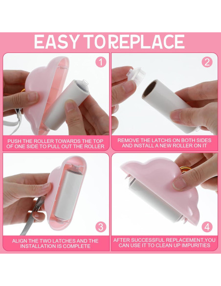 Mini Rodillo Quitapelusas Portátil Tyqour Rosa 150 Hojas