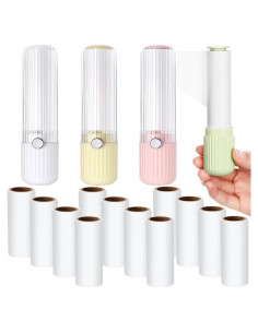 Maxdot Mini Rodillo Quitapelusas de Viaje 4 Pack con 12 Recambios