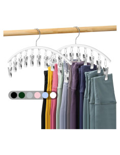 Organizador de Leggings Volnamal 2 Paquete con 10 Clips Blanco