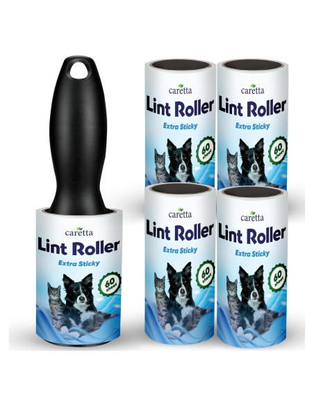 Rodillos Quitapelusas para Mascotas Caretta - 4 Rodillos 240 Hojas