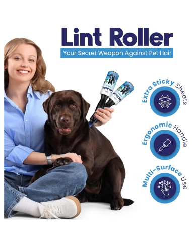 Rodillos Quitapelusas para Mascotas Caretta - 4 Rodillos 240 Hojas