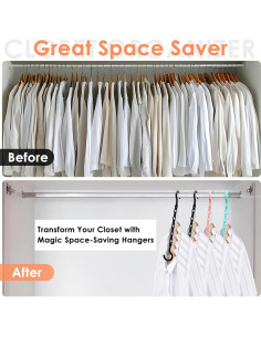 Perchas Mágicas MSHALADE para Closet - Ahorra Espacio, Paquete de 8 2