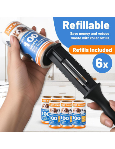 Juego de Rodillos Adhesivos HGdnefen 600 Hojas para Pelo de Mascota