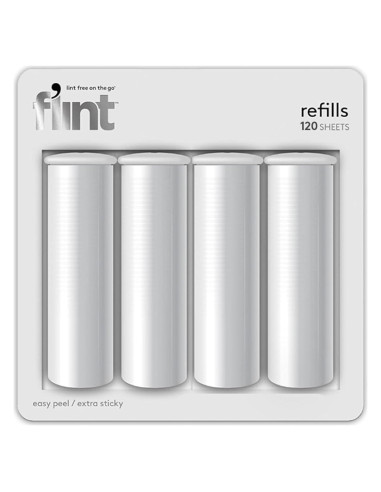 Recargas Rodillo Quitapelusas Flint Extra Pegajoso - 4 Piezas