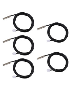 Sonda de Temperatura DROK 10K 1 Metro 5 Piezas NTC Acero Inoxidable