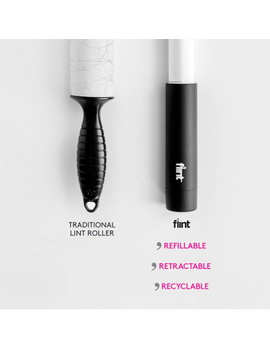 Recargas Rodillo Quitapelusas Flint Extra Pegajoso - 4 Piezas