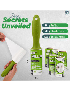 Rodillos de Pelusa PET GLIDE - 6 Recambios y 2 Mangos 2