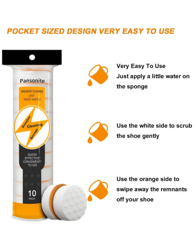 Limpiador de Suelas y Zapatillas Pansonite - Esponja Doble Cara (Paquete de 10)