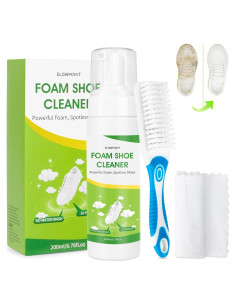 Limpiador de Zapatos en Espuma GLOWPOINT 200 ml Kit Completo