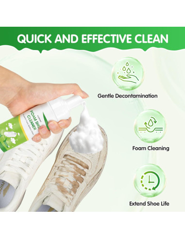 Limpiador de Zapatos en Espuma GLOWPOINT 200 ml Kit Completo