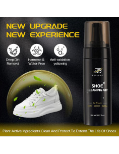 Kit de Limpieza de Zapatos BERIOVE 150 ml Espuma Sin Agua 2