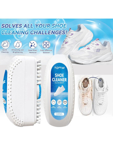 Limpiador de Zapatos ROFPM 3-en-1 Espuma 120ml - Sin Agua