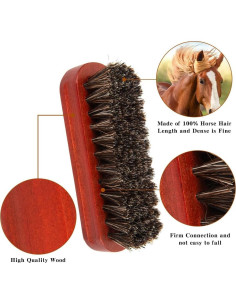 Cepillo para zapatos Liwidon 2 piezas crin de caballo 13.5cm 2
