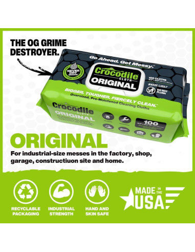 Toallitas de limpieza industriales Crocodile Cloth 100 unidades