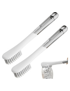 Paquete de 2 cepillos para zapatos Ganganmax - Mango largo ergonómico