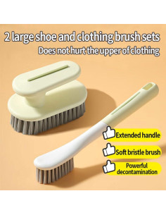 Cepillo de Limpieza para Zapatos fvpxuus - 2 Pcs Mango Largo 2