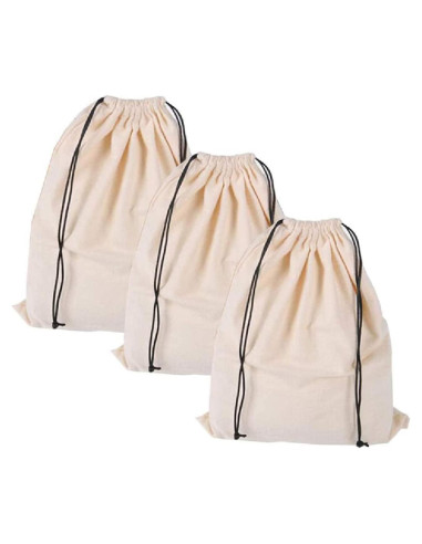 MISSLO Set de 3 Bolsas de Almacenamiento Algodón S 42x32cm