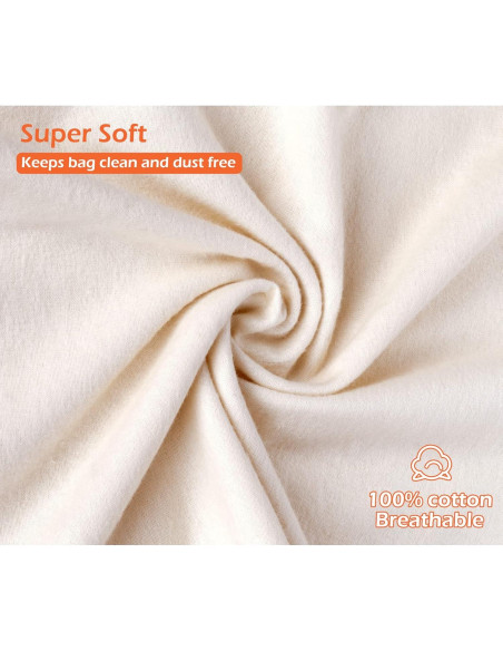 MISSLO Set de 3 Bolsas de Almacenamiento Algodón S 42x32cm