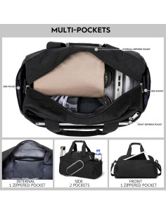 Bolsa de Gimnasio Pequeña Ineetatu Negra 35.56x20.32x22.86 cm 2