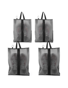 Paquete de 4 Bolsas Impermeables para Zapatos de Viaje HD050BK04SL