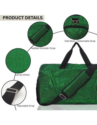 Bolsa de Deporte NGIL Glitter Cheer Verde 43x24x24 cm
