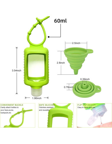 15 Botellas de Viaje 60ml Beauty Angelbella con Soporte Silicona