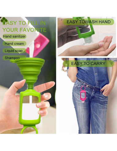 15 Botellas de Viaje 60ml Beauty Angelbella con Soporte Silicona