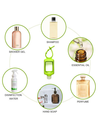 15 Botellas de Viaje 60ml Beauty Angelbella con Soporte Silicona