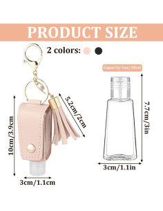 2 Llaveros Botellas Desinfectante de Manos AEDOVE 30ml Viaje 2