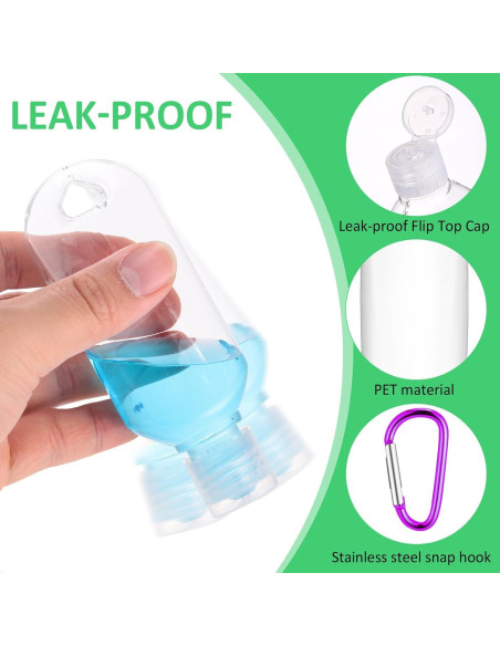 100 Botellas de Viaje 2oz FairySandy Plástico Transparente