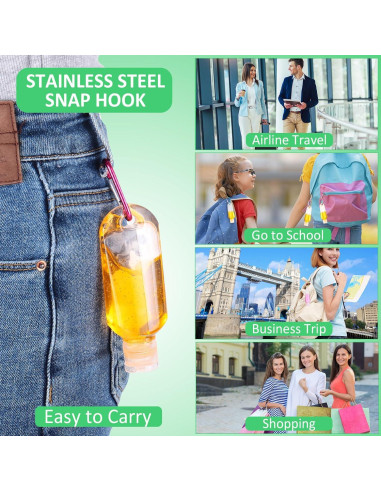 100 Botellas de Viaje 2oz FairySandy Plástico Transparente