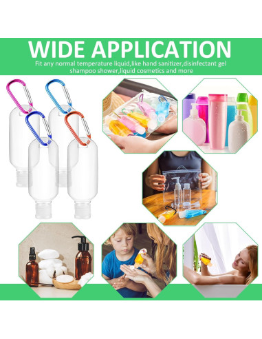 100 Botellas de Viaje 2oz FairySandy Plástico Transparente