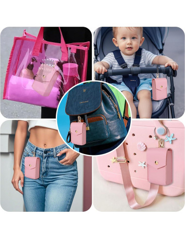 Funda de Cuero Rosa para Spray Desinfectante Touchland 29.57 ml