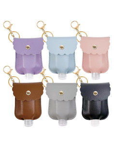 6 Llaveros de Desinfectante de Manos Koceci 30ml con Soporte de Cuero