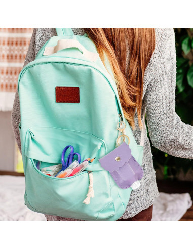 6 Llaveros de Desinfectante de Manos Koceci 30ml con Soporte de Cuero