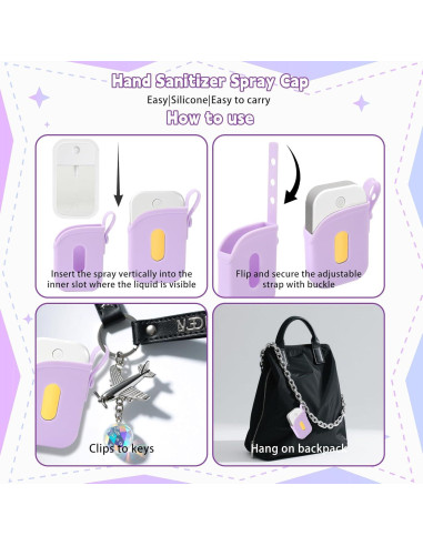 Funda de Silicona Lyreh para Spray Desinfectante 30 mL Púrpura